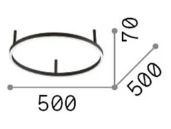 Ideal Lux Plafón-ORACLE Aro Led Integrado Semi Empotrado 50cm 3000K Negro