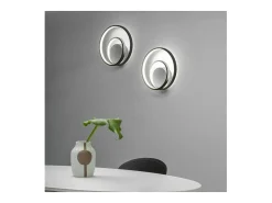 Outlet Ideal Lux OZ Lámpara de pared LED integrada Swirl regulable negra, 3000K Negro