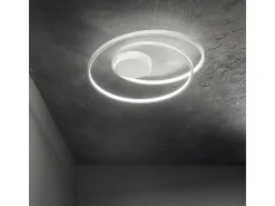 Ideal Lux Plafón-OZ Luz semiempotrable LED integrada de remolino regulable blanca, 3000K Blanco