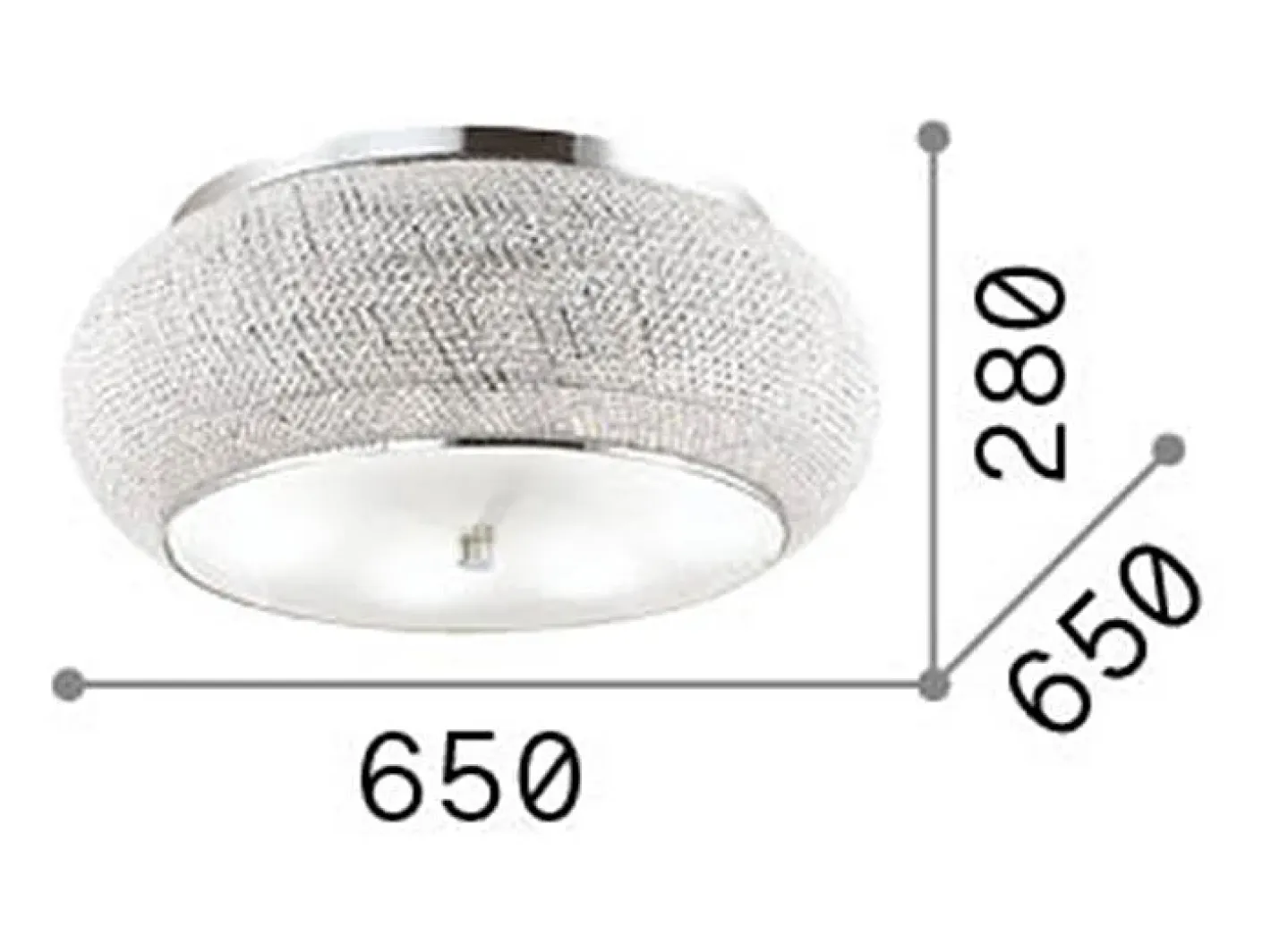 Ideal Lux Pasha' - Lámpara de techo de 14 luces Cromado Gris