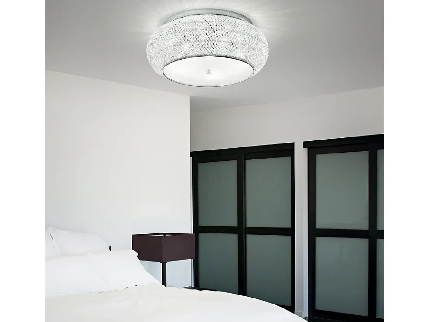 Ideal Lux Pasha' - Lámpara empotrada de techo de 10 luces Cromo, Cristal, E14 Gris Sale