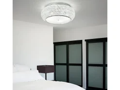 Ideal Lux Plafón-Pasha' - Plafón de techo de 6 luces Cromado, Cristal, E14 Gris