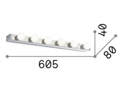 Ideal Lux Prive - Aplique de pared 6 luces Blanco Best
