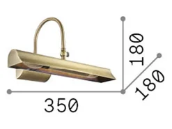 Ideal Lux Retro' - Aplique de pared para cuadro de 2 luces, latón, E14 Camel Best