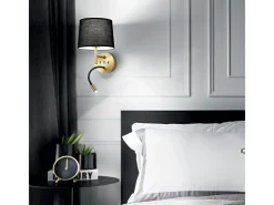 Online Ideal Lux SET UP Aplique + Luz Lectura Latón Sin Pantalla 3000K Camel