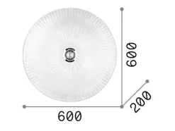 Ideal Lux Plafón-Shell - Lámpara de techo / pared para interiores de 6 luces Dorada con vidrio ámbar, E27 Dorado