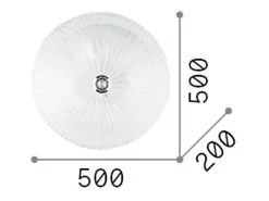 Ideal Lux Plafón-Shell - Lámpara de techo / pared empotrada para interiores de 4 luces Dorada con vidrio ámbar, E27 Dorado