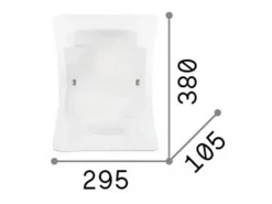 New Ideal Lux Triplo - Aplique de pared grande para interiores de 2 luces de vidrio, E27 Transparente