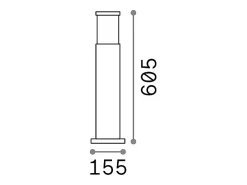 Ideal Lux Tronco - 1 Bolardo ligero de exterior corto Antracita IP44, E27 Gris antracita New