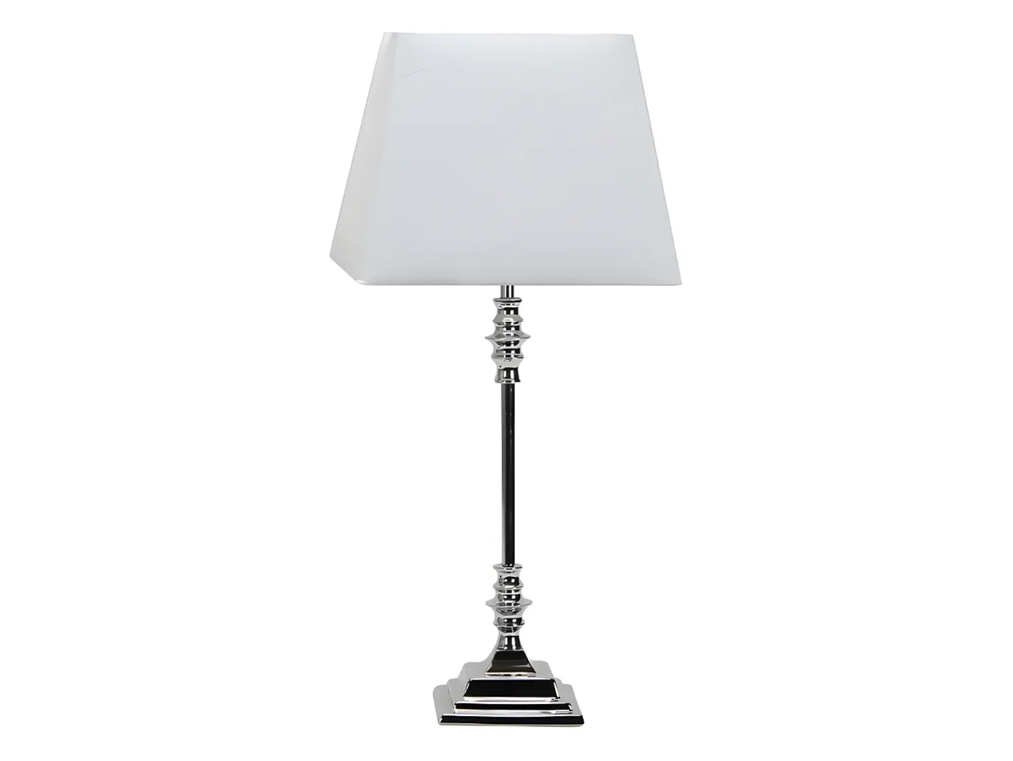 AKUNADECOR Lámpara De Mesa-Iluminacion Rinconera De Salon Shubunkin Cromo Con Pantalla Cuadrada Plateado