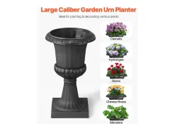 Sale Jardiner Urna de Plástico SucceBuy, 25 x 42 cm, Maceta Clásica, Lote de 2, para Interior, Exterior, Boda, Fiestas, Eventos, Escenario, Entradas, Negro