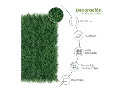 Planta Artificial-Jardín vertical dense 100 x 100 cm 100X100 CM Verde