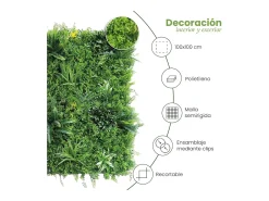 NORTENE Planta Artificial-Jardín vertical leafy 100 x 100 cm 1X3 M Verde