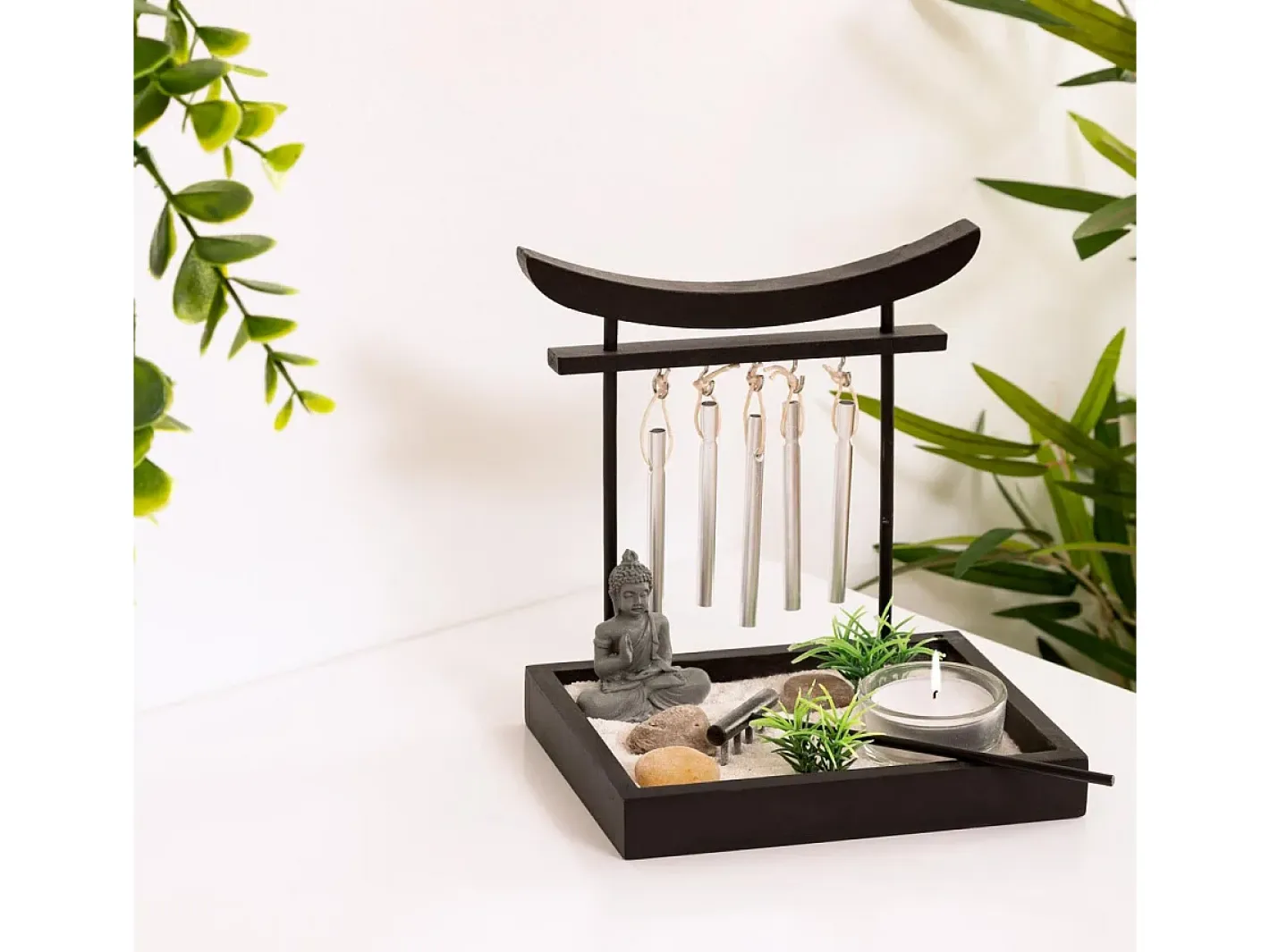 Atmosphera Jardín Zen decorativo 16,5x15x12 cm Negro Hot