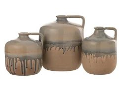 Hot J-Line Jarra de cerámica con asa 16x21x21 cm Beige
