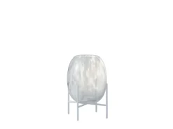 J-Line Jarrón-Jarrón + pie de lunares cristal /blanco Alt. 23 cm Transparente