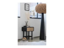 J-Line Jarrón alto con asa de cerámica blanca de 15x14x36 cm Beige Hot