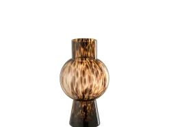 J-Line Jarrón bola manchas marrón cristal Alt. 30 Marru00f3n
