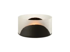 J-Line Jarrón circulo plano cristal transparente Alt. 13 cm Negro Clearance