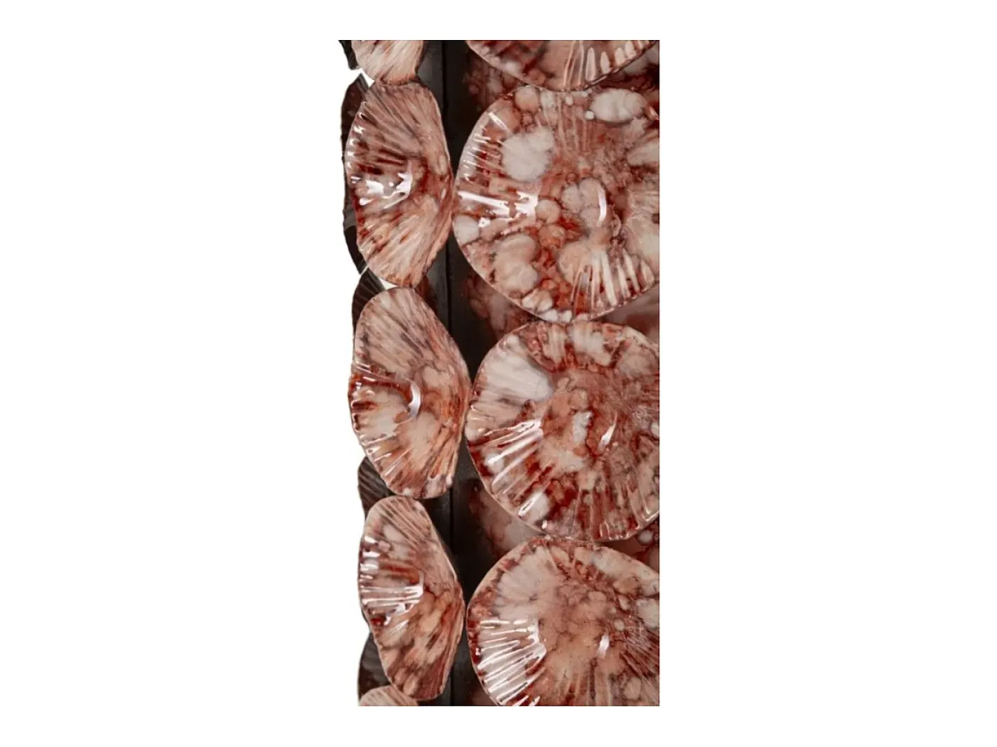 Outlet Jarrón con forma de concha de metal marrón, 12,5 x 12,5 x 24 cm Marru00f3n