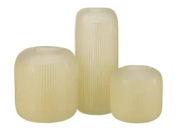 Hot J-Line Jarrón con líneas de vidrio 15x15x34 cm Amarillo