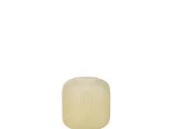Discount J-Line Jarrón con líneas de vidrio 17x17x16 cm Amarillo