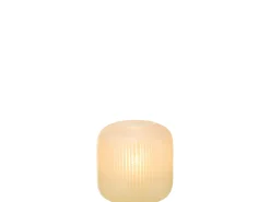 Discount J-Line Jarrón con líneas de vidrio 17x17x16 cm Amarillo