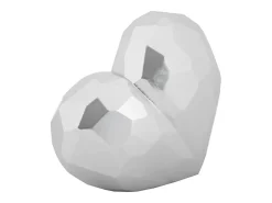 Jarrón corazón de resina plateada 19x9x18 cm Plateado Sale