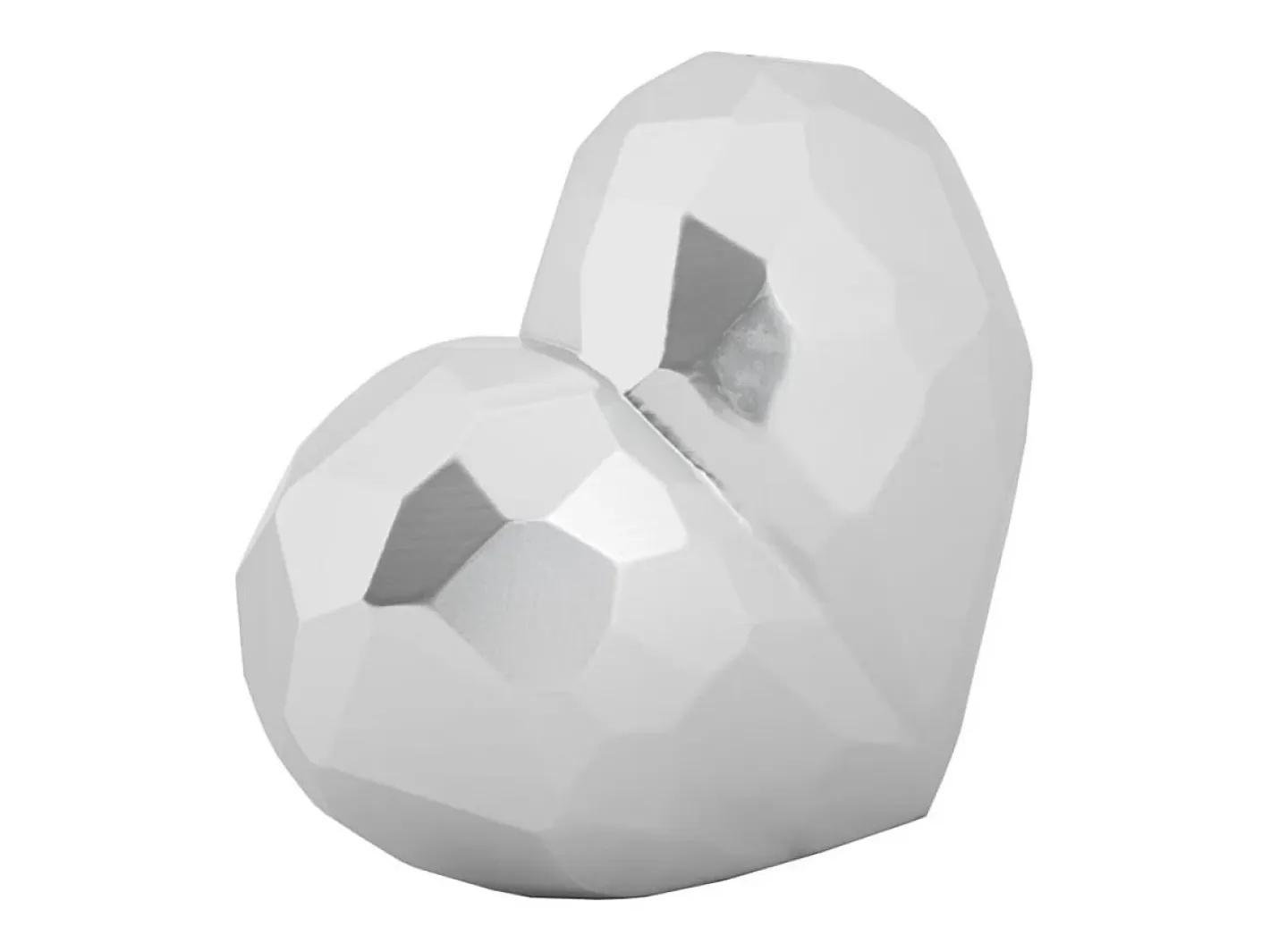 Jarrón corazón de resina plateada 19x9x18 cm Plateado Sale