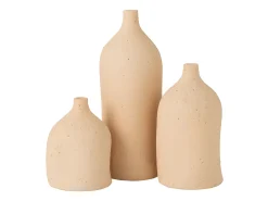 J-Line Jarrón de cerámica de 14x14x40 cm Beige Outlet