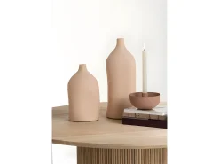J-Line Jarrón de cerámica de 14x14x40 cm Beige Outlet
