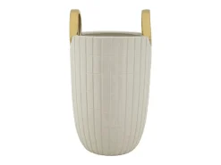 Jarrón-Jarrón de cerámica blanca 18x25 cm Blanco