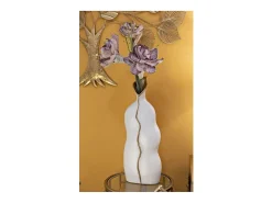 Jarrón de cerámica blanca 19,5x10x50 cm Blanco Sale