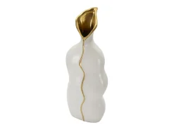 Jarrón de cerámica blanca 19,5x10x50 cm Blanco Sale