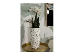 Jarrón de cerámica blanca 16x32,5 cm Blanco Discount