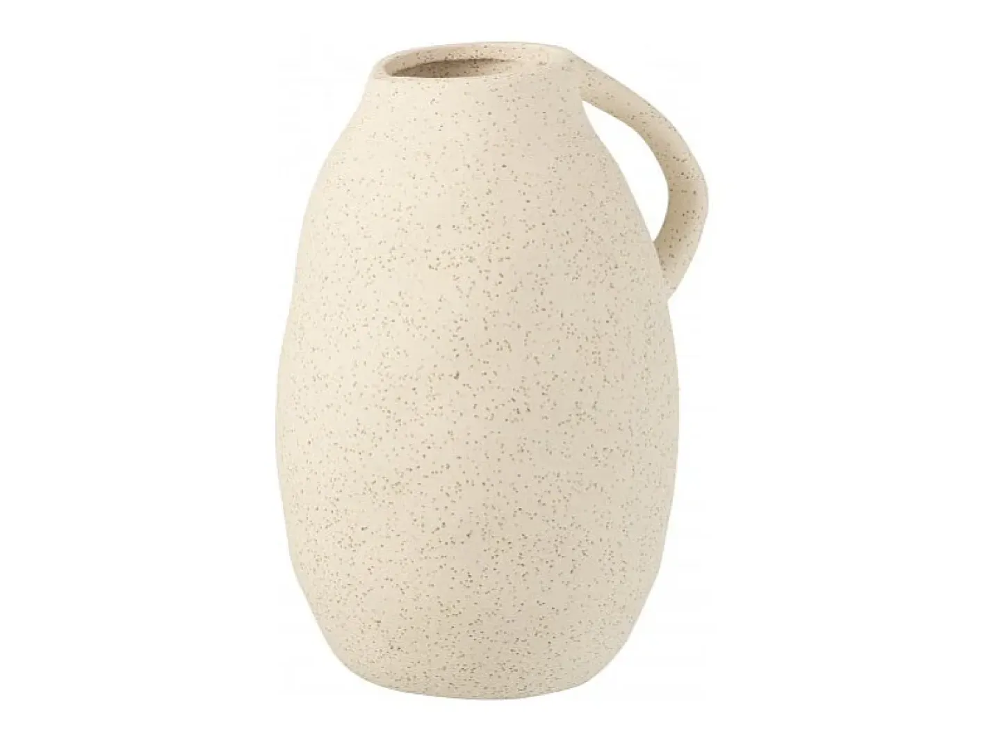 Sale J-Line Jarrón de cerámica blanco con asa Beige