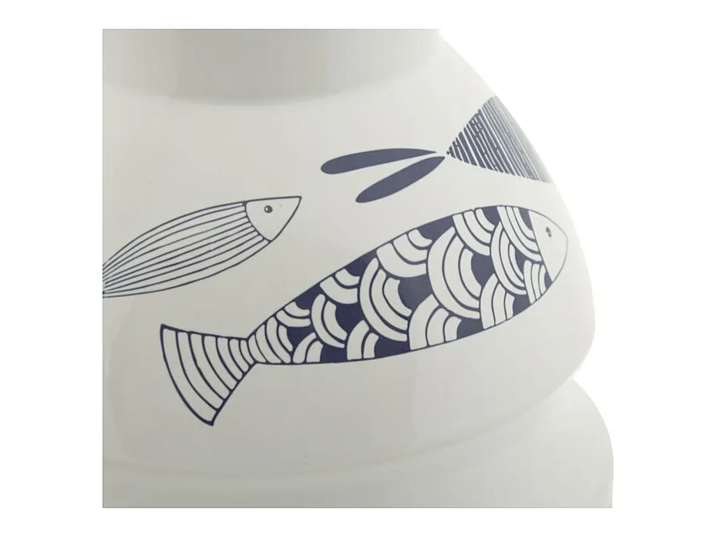 Sale Jarrón de cerámica con forma de pez 21x31 cm Blanco