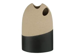 J-Line Jarrón de cerámica en alfarería negra 16.5x9.5x25.5 cm Negro