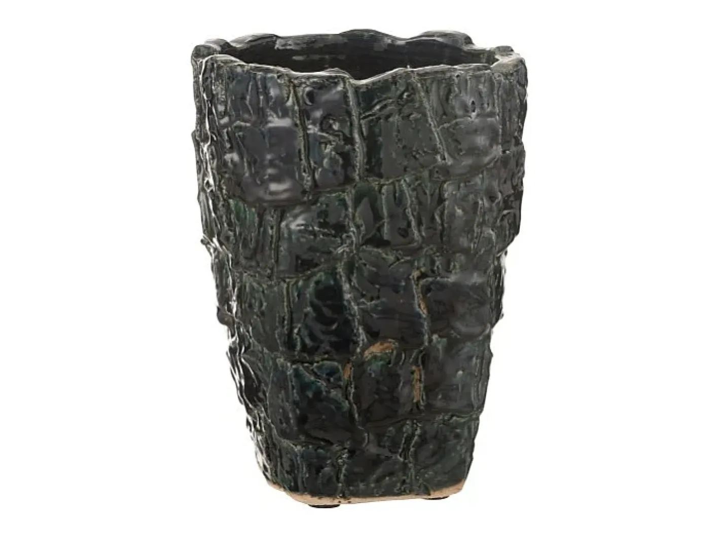 J-Line Jarrón-Jarrón de cerámica 21.5*21.5*28 cm Verde