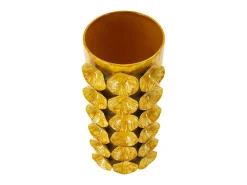 Jarrón-Jarrón de concha de metal 16x15x33 Amarillo