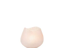 J-Line Jarrón de líneas de vidrio 21x22x21 cm Rosa Outlet