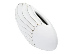 Jarrón-Jarrón de resina blanca 34x11,5x24,5 cm Blanco