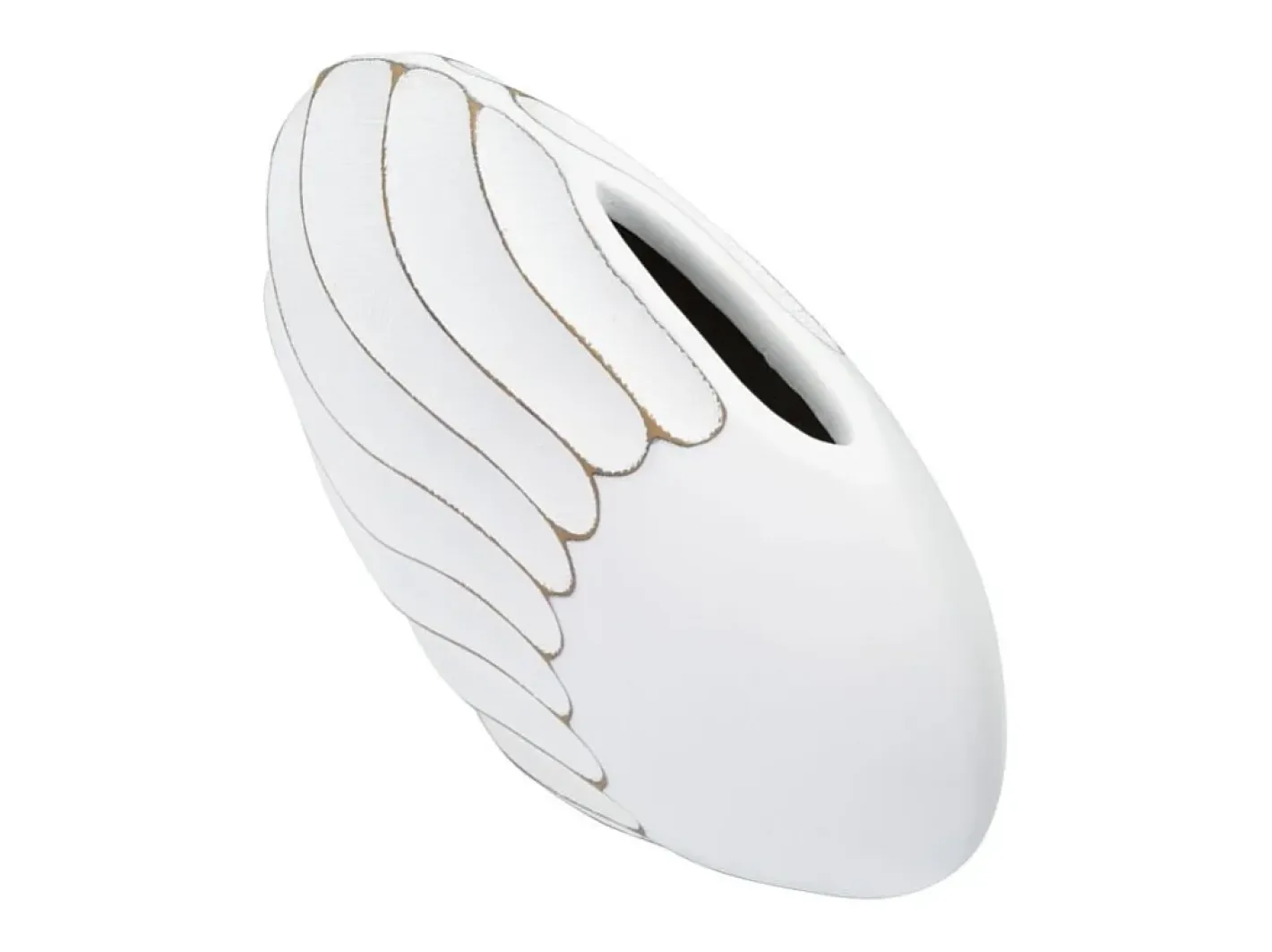 Jarrón-Jarrón de resina blanca 34x11,5x24,5 cm Blanco