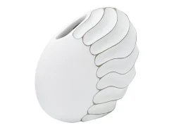 Jarrón-Jarrón de resina blanca 34x11,5x24,5 cm Blanco