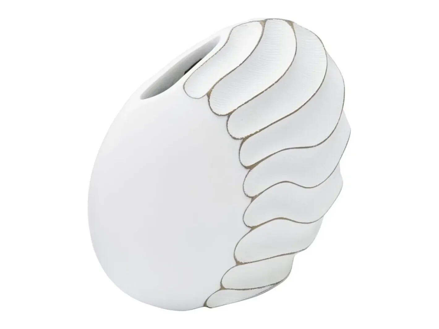 Jarrón-Jarrón de resina blanca 34x11,5x24,5 cm Blanco