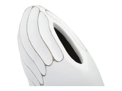 Jarrón-Jarrón de resina blanca 34x11,5x24,5 cm Blanco