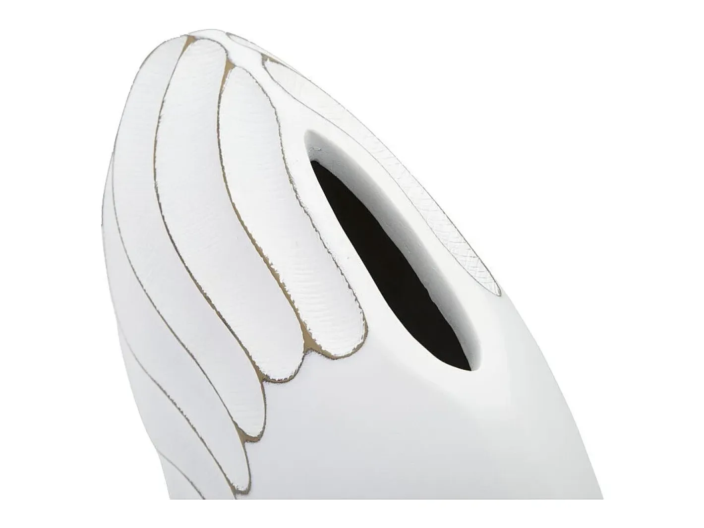 Jarrón-Jarrón de resina blanca 34x11,5x24,5 cm Blanco