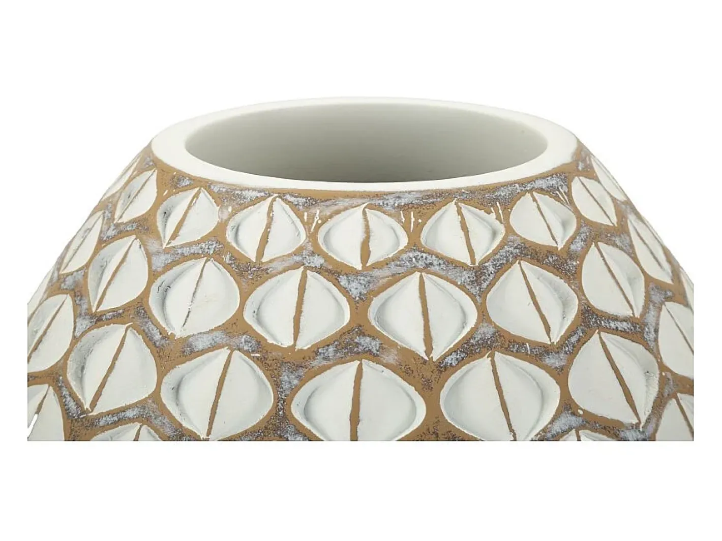 Jarrón de resina 27x27 cm Blanco Discount