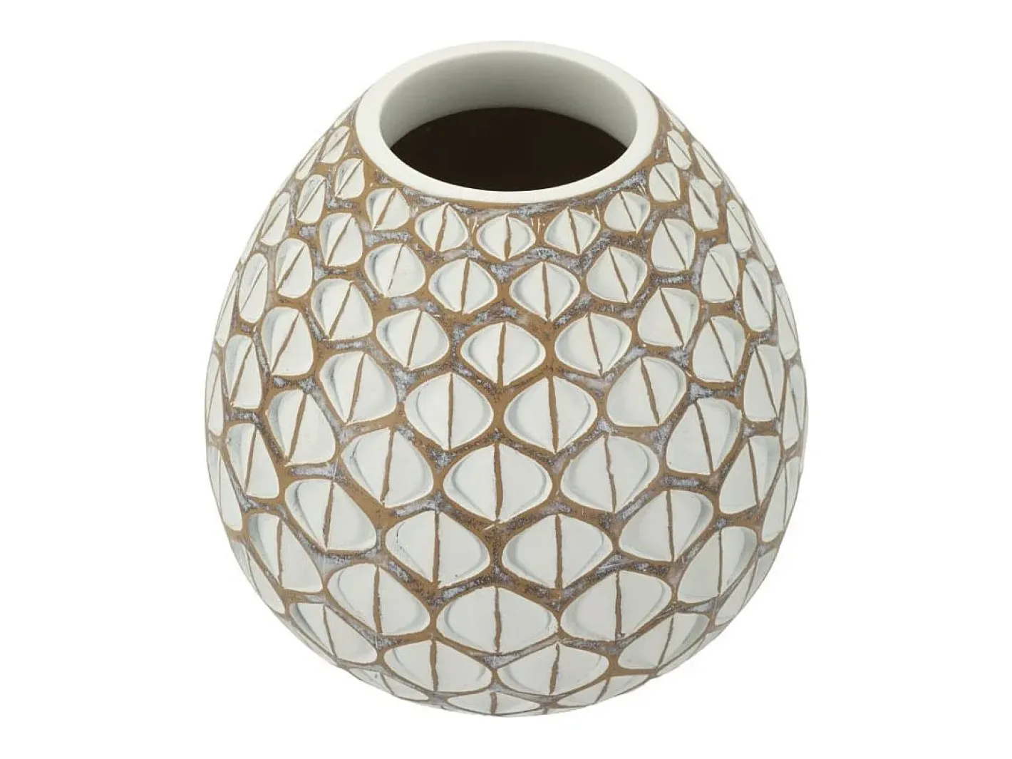 Jarrón de resina 27x27 cm Blanco Discount
