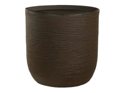 New Jarrón de resina de interior y exterior para plantas cilíndricas de diseño d.35x34h Raffaello Marrón Marru00f3n chocolate